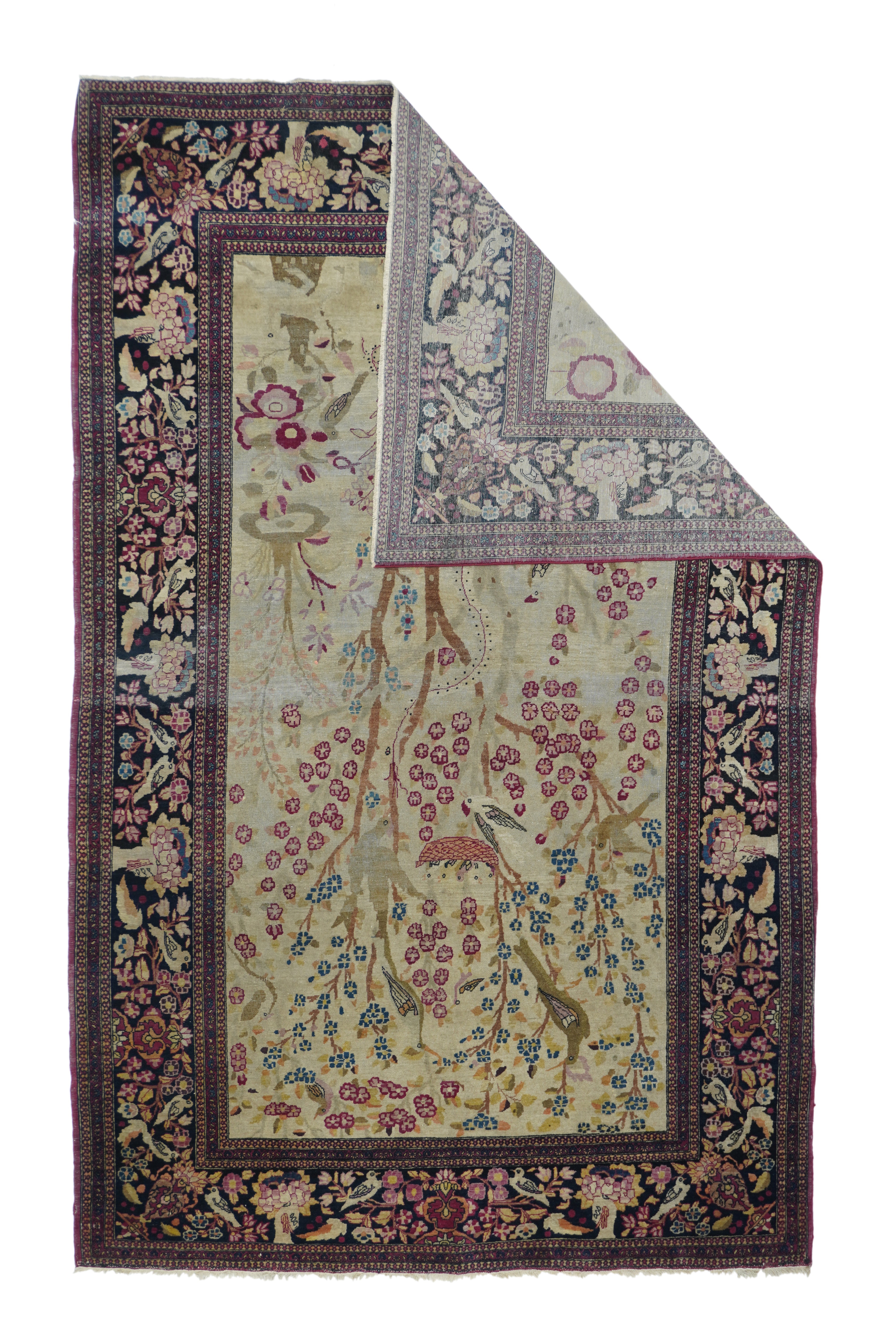 Antique  Isfahan Rug 4'3'' x 6'10''