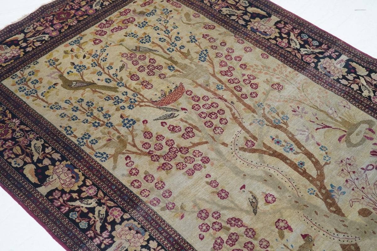 Antique  Isfahan Rug 4'3'' x 6'10''