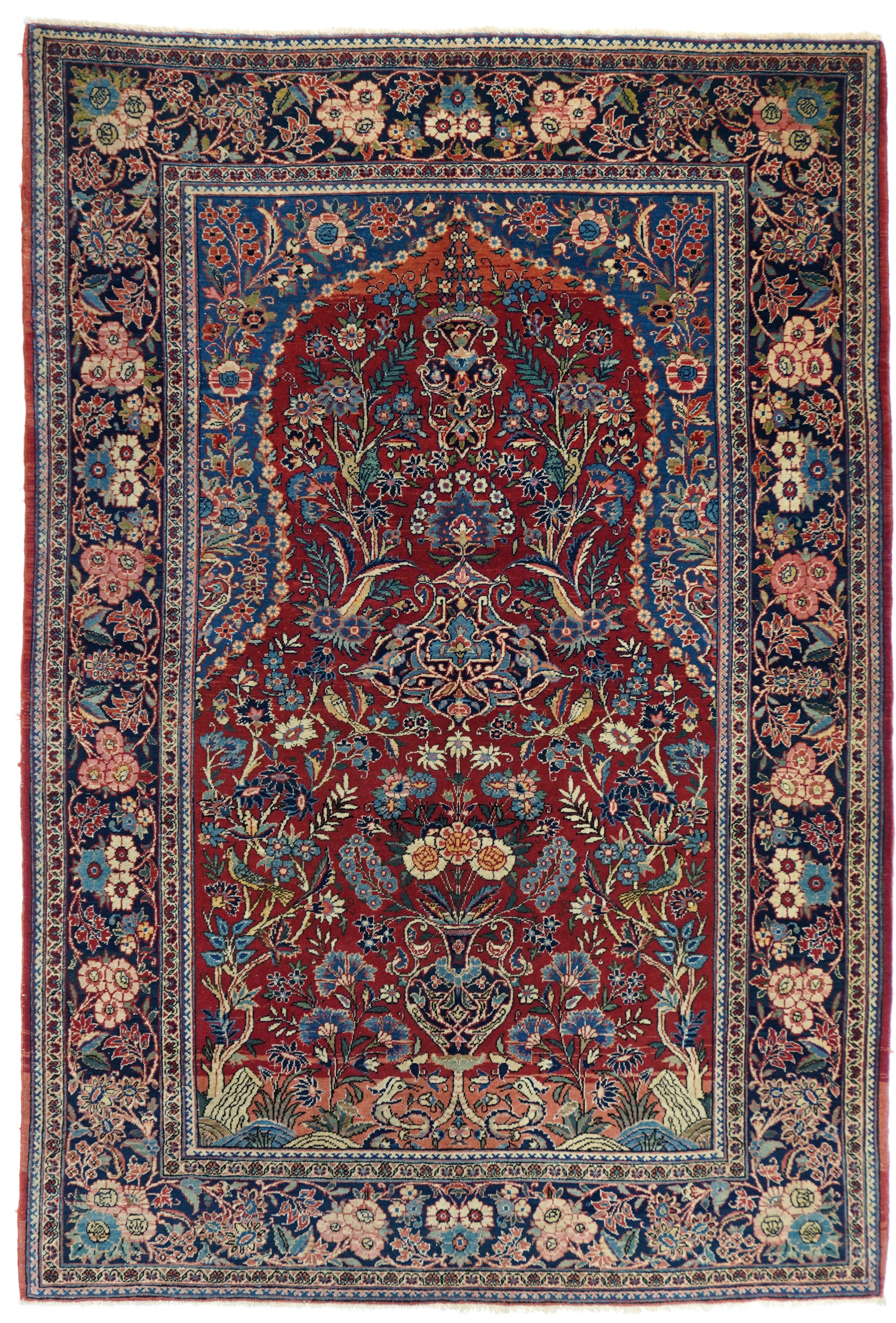 Vintage Kashan Rug 4'4'' x 6'6''