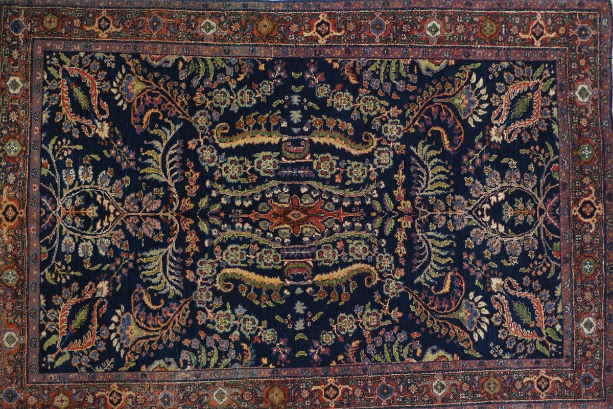 Antique Mohajeran Sarouk Rug 4'5'' x 6'8''