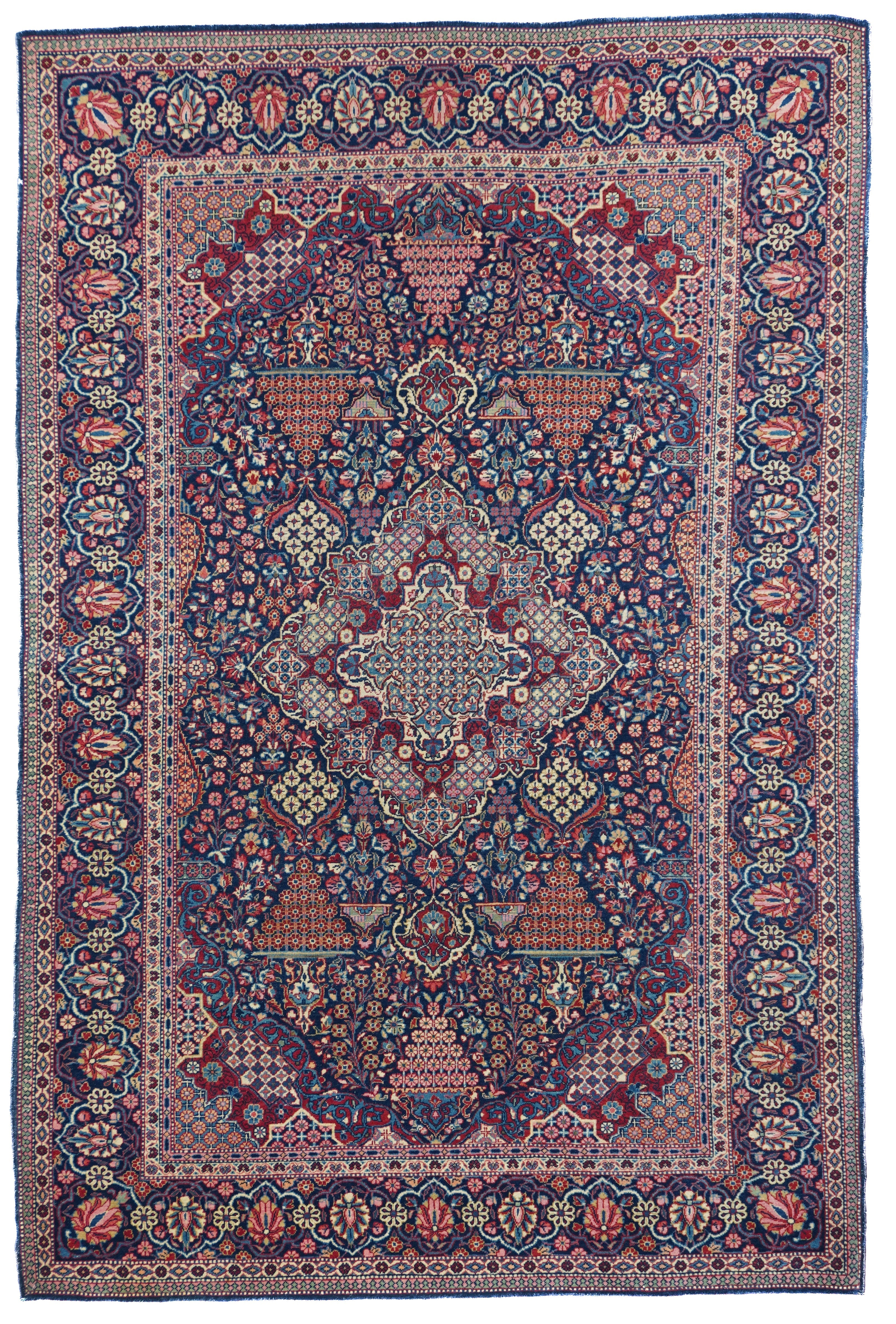 Antique Kashan Dabir Rug 4'4'' x 6'8''