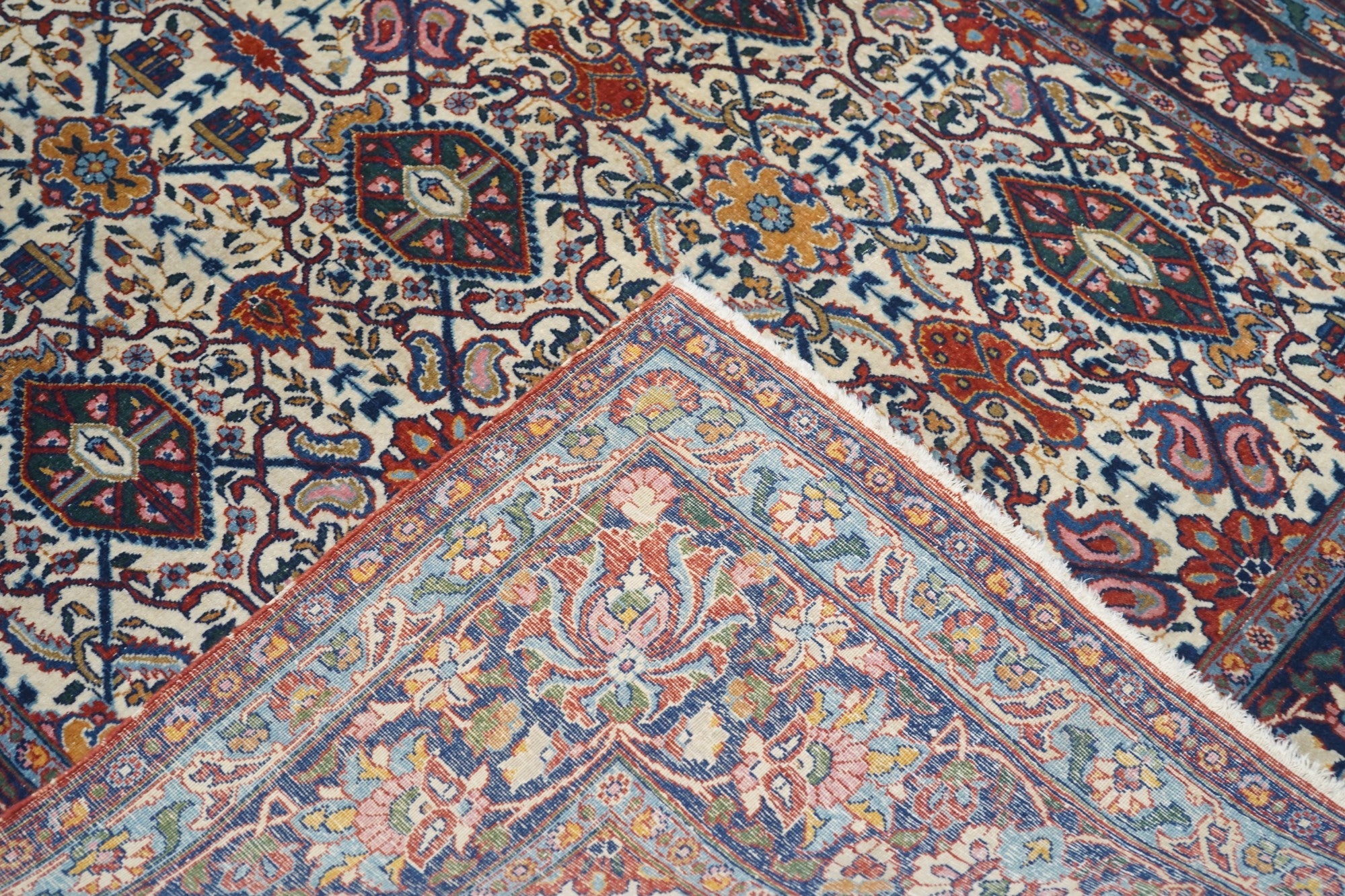 Antique  Dabir Kashan Rug 4'4'' x 6'10''