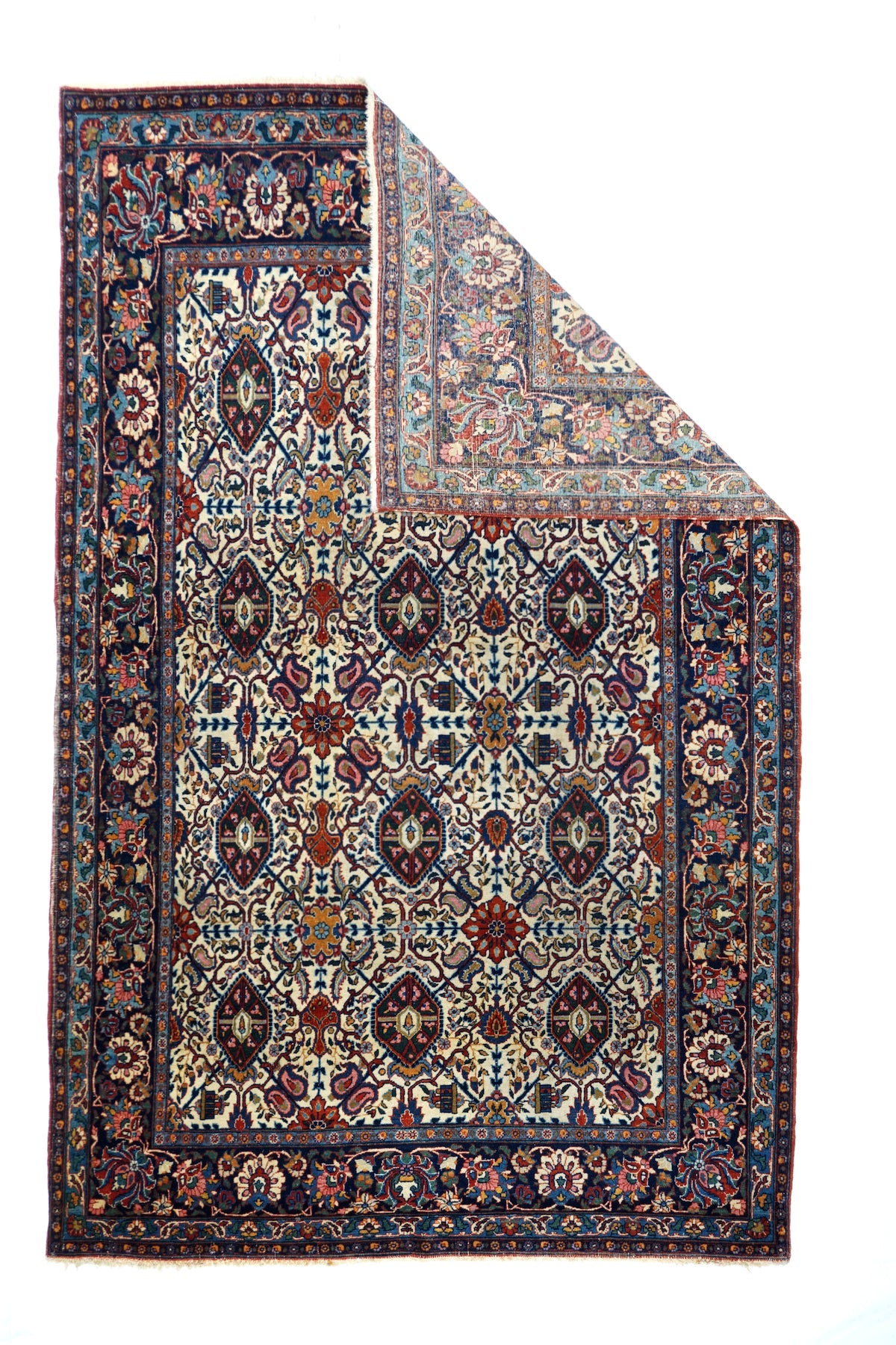 Antique  Dabir Kashan Rug 4'4'' x 6'10''