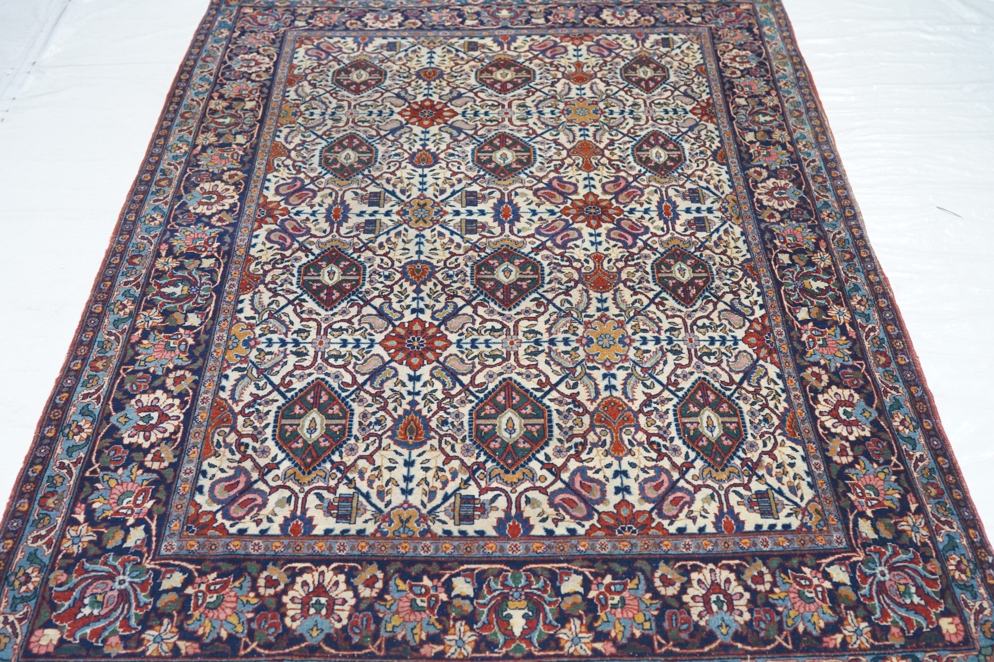 Antique  Dabir Kashan Rug 4'4'' x 6'10''