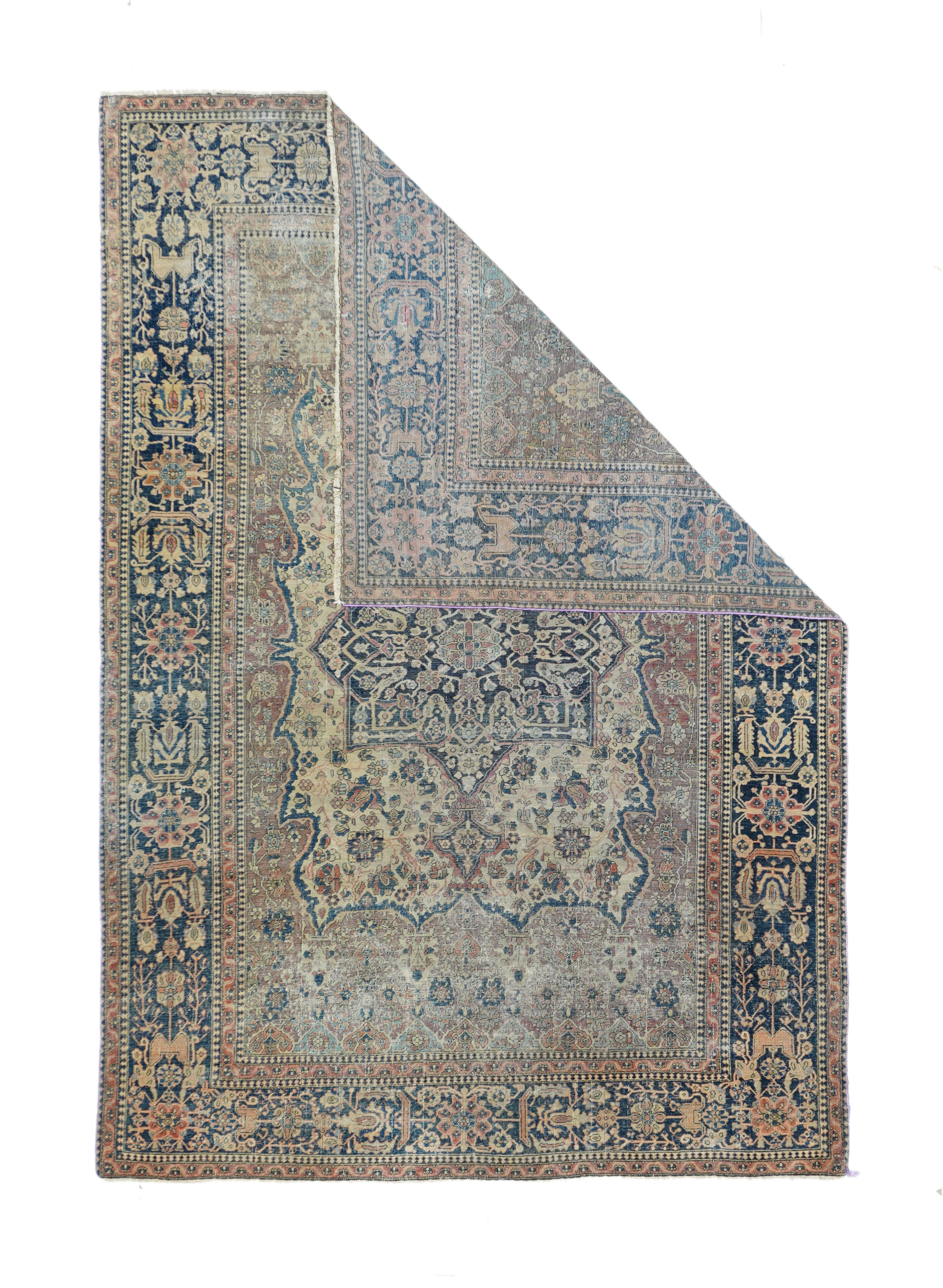 Antique Mohtasham Kashan Rug 4'6'' x 6'8''