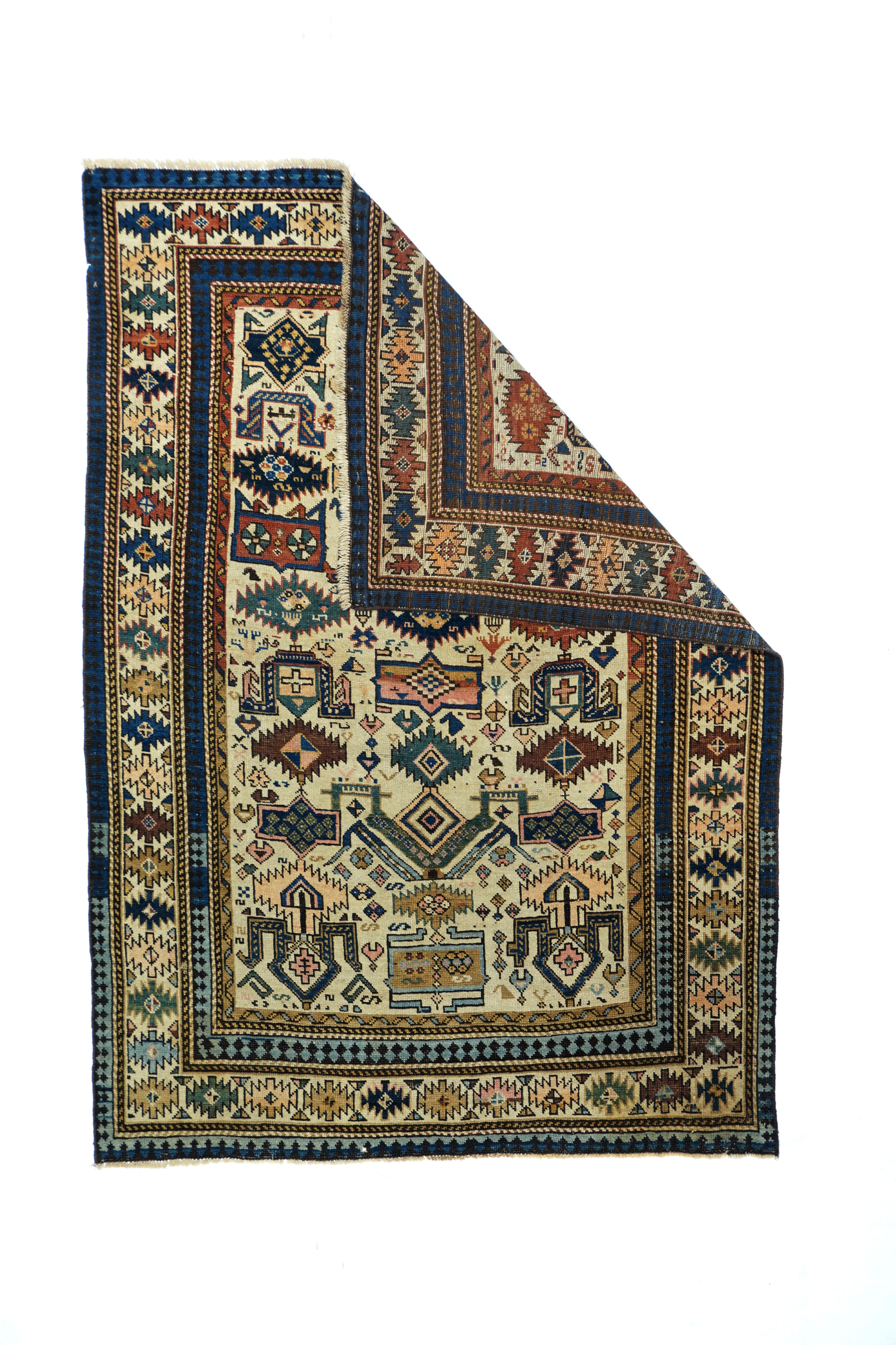 Antique Caucasian Zeikor Rug 4'0" x 5'5''