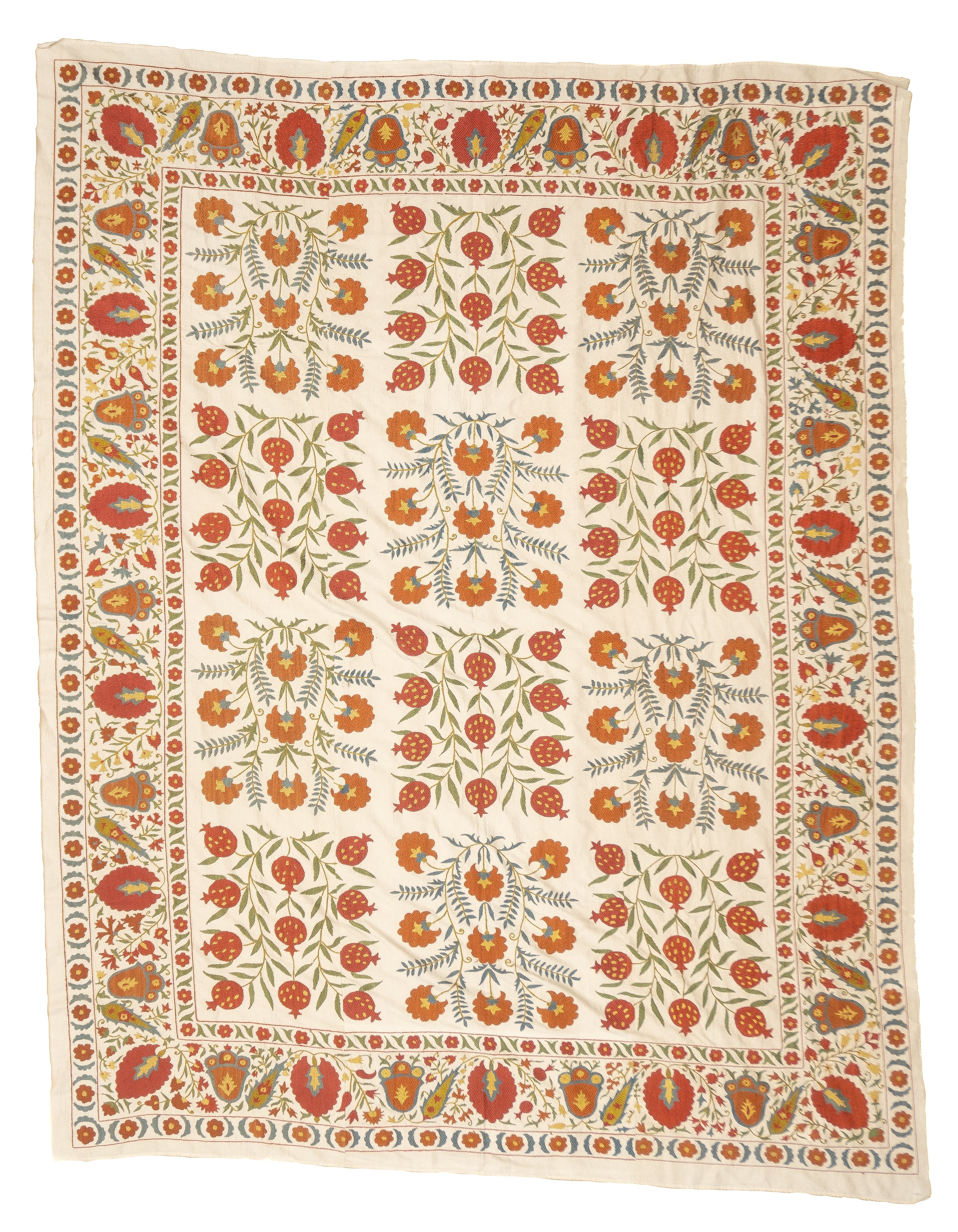 Antique Suzani Rug 6'2" x 7'11