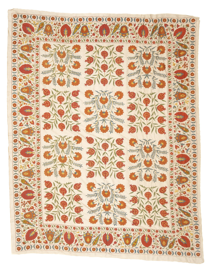 Antique Suzani Rug 6'2
