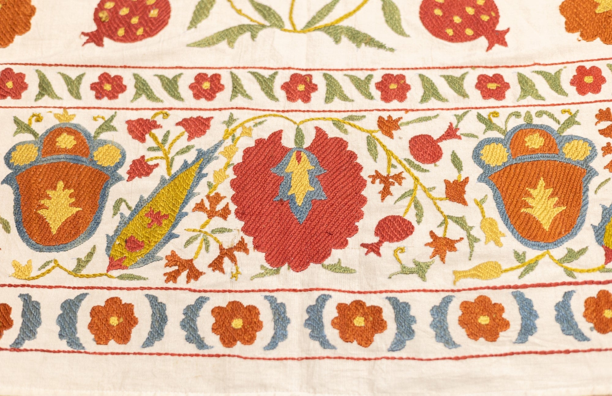 Antique Suzani Rug 6'2" x 7'11