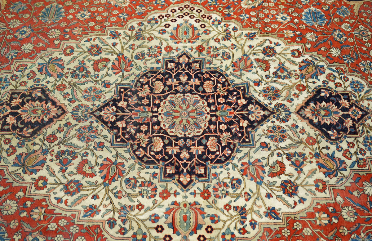 Antique Mohtashem Kashan Rug 9'0" x 12'6''