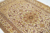 Extremely Fine  Isfahan Wool and Silk. Signed Saraf Mamoury Rug 4'10'' x 7'9''