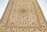 Extremely Fine  Isfahan Wool and Silk. Signed Saraf Mamoury Rug 4'10'' x 7'9''