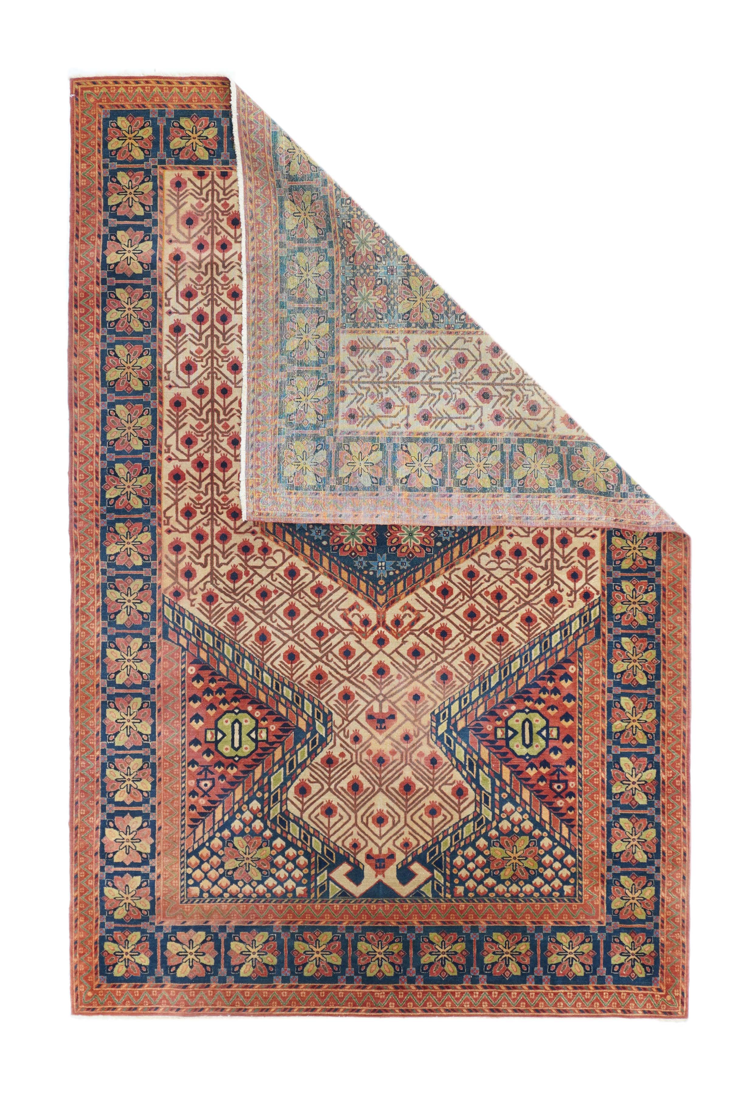 Antique Mohtasham Kashan Rug 4'7'' x 7'0''