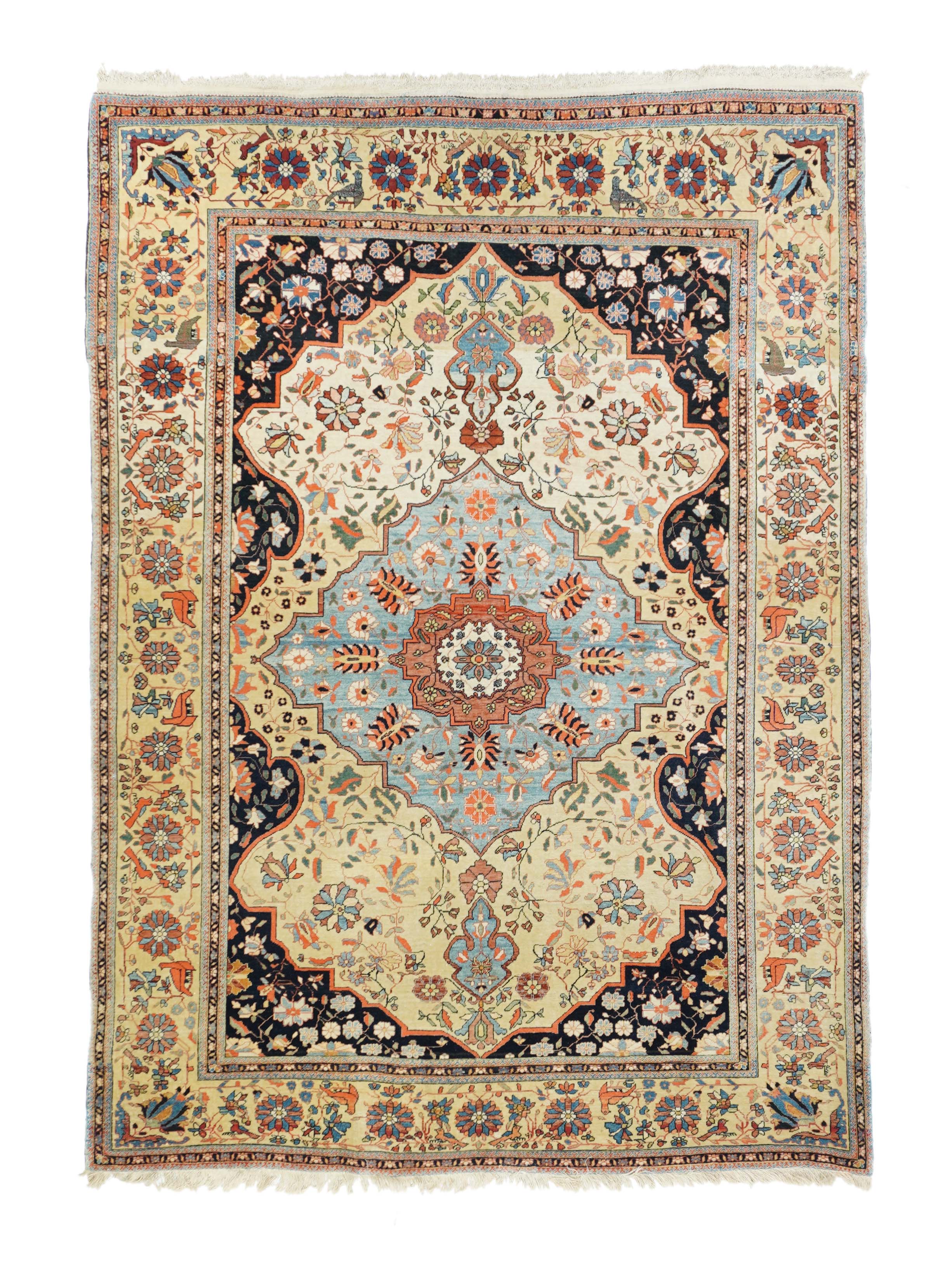 Antique Kashan Rug 4'6'' x 6'3''
