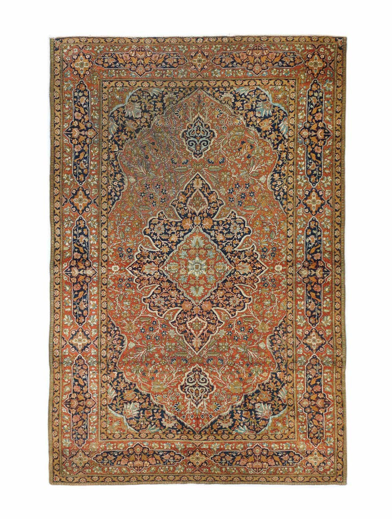 Antique Mohtasham Kashan Rug 4'4'' x 6'8''