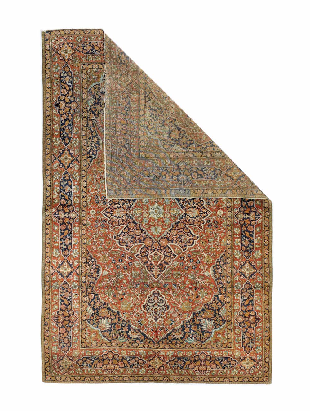 Antique Mohtasham Kashan Rug 4'4'' x 6'8''
