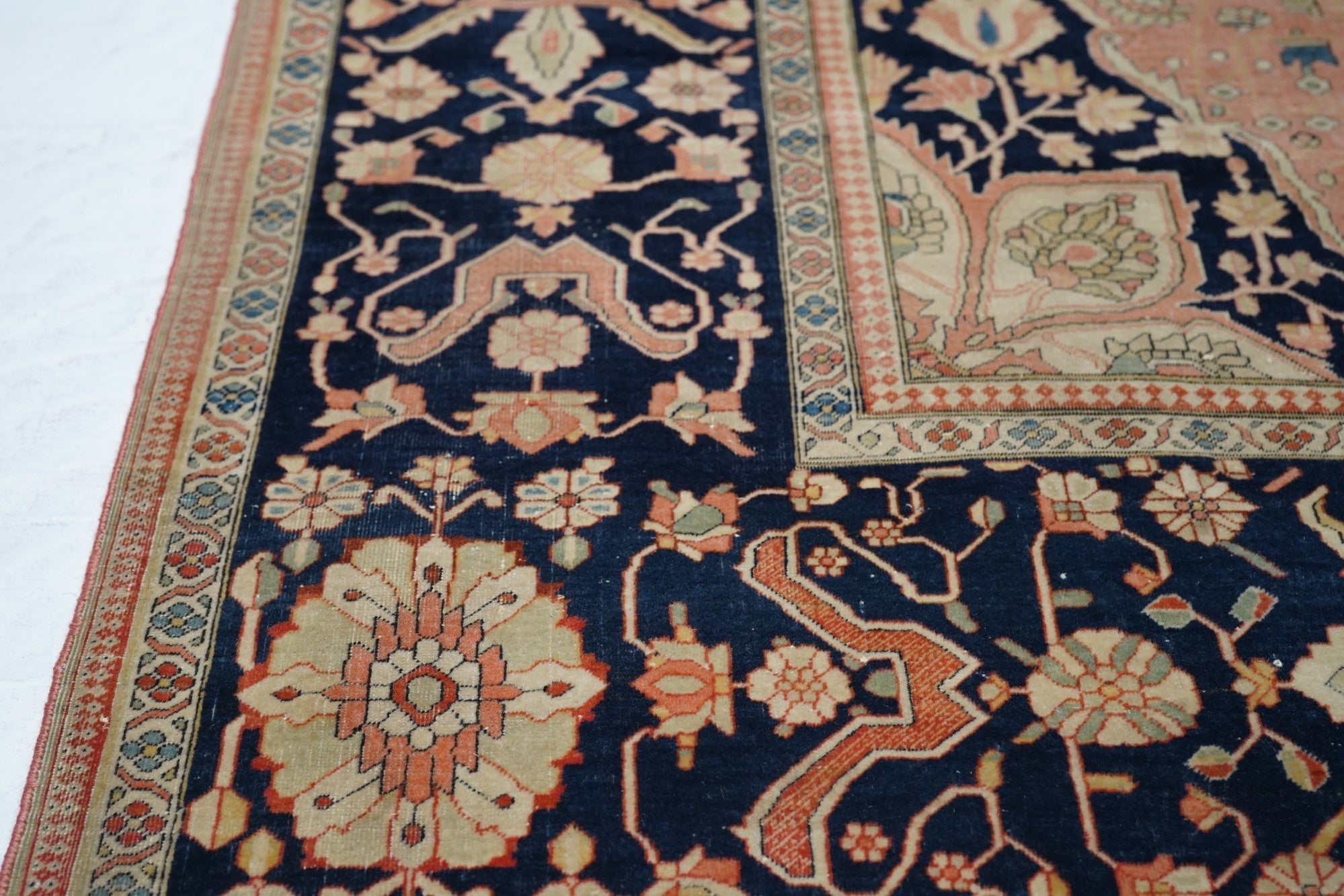 Antique Mohtasham Kashan Rug 4'1'' x 6'3''