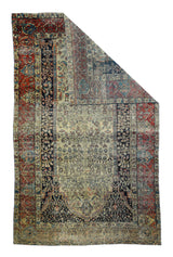 Antique Fine Mohtasham Kashan Rug 5'5" x 8' 8''