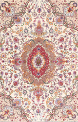 Extremely Fine  Tabriz 70 Raj. Wool and Silk with a Silk foundation Rug 5'1'' x 7'3''