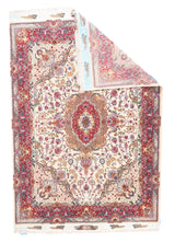 Extremely Fine  Tabriz 70 Raj. Wool and Silk with a Silk foundation Rug 5'1'' x 7'3''
