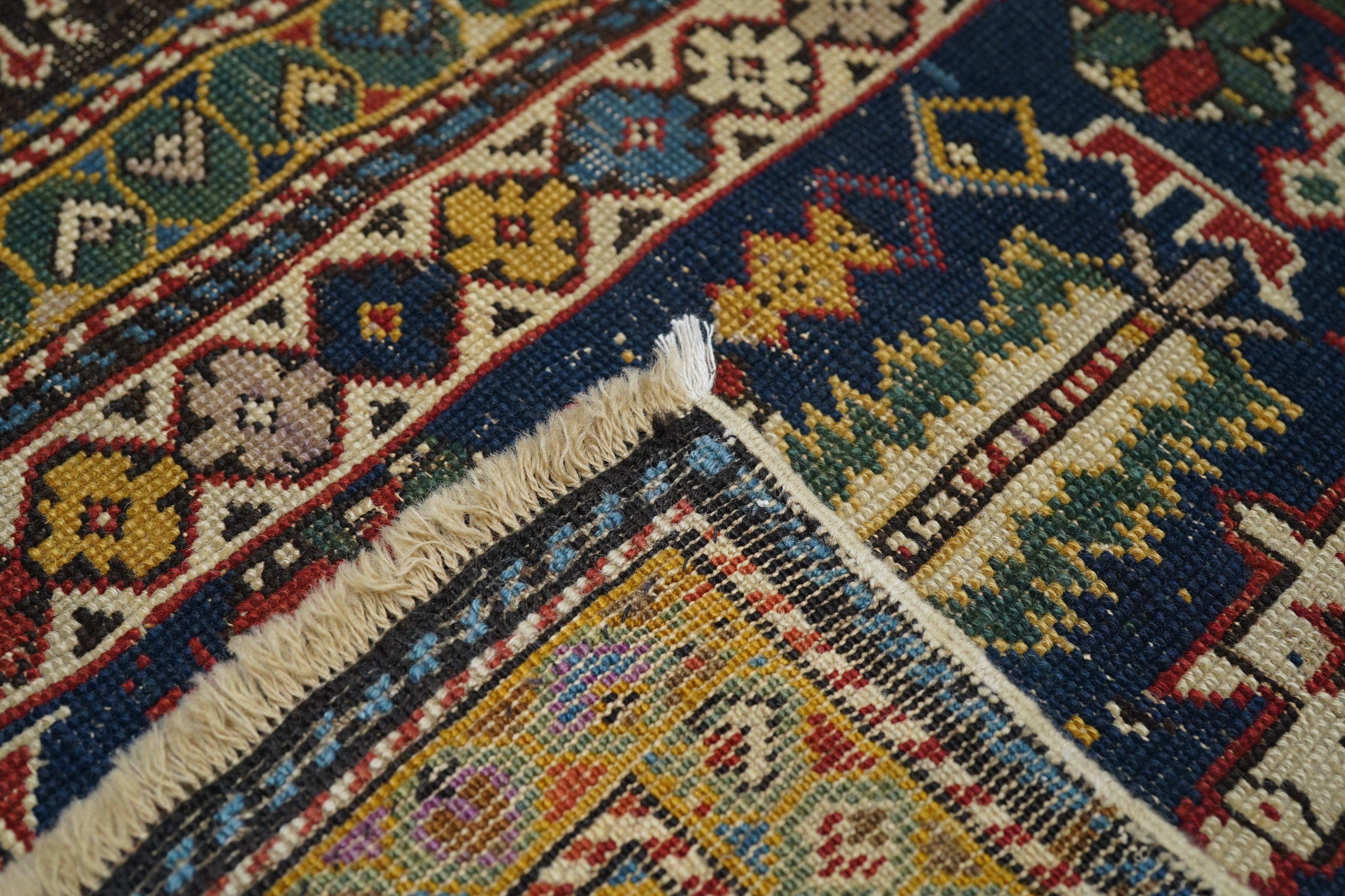 Antique Caucasian Kuba Rug 3'4'' x 4'8''