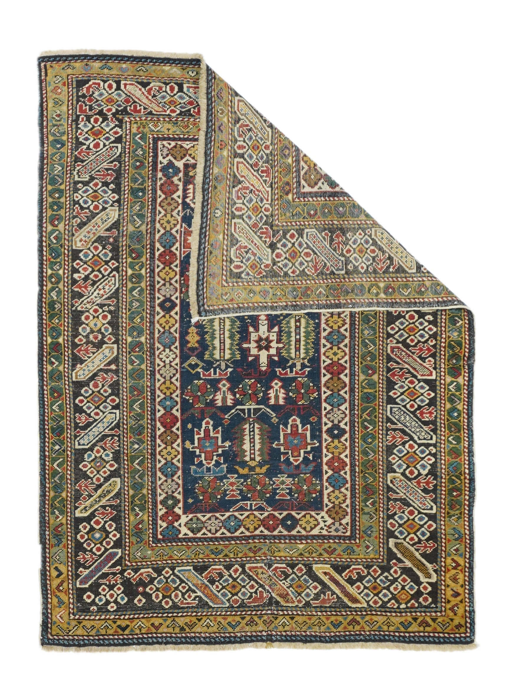 Antique Caucasian Kuba Rug 3'4'' x 4'8''