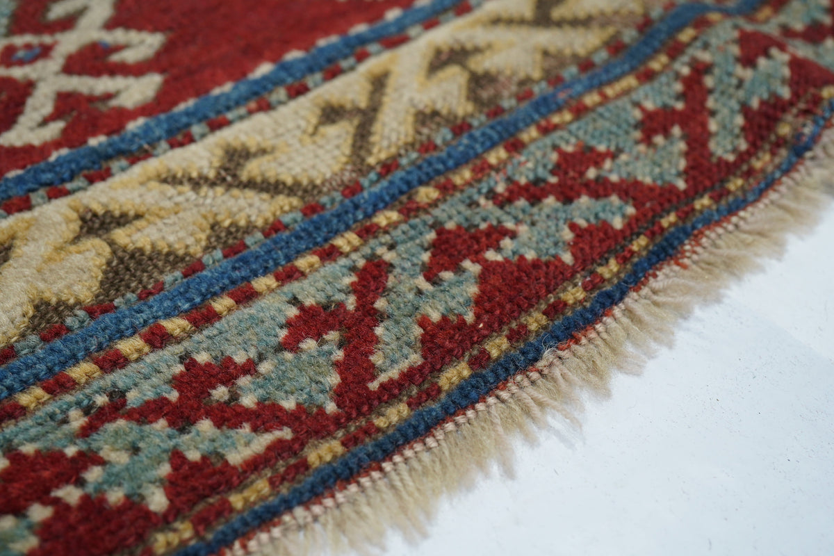 Antique Caucasian Fakhralou Kazak Rug 3'4'' x 3'9''
