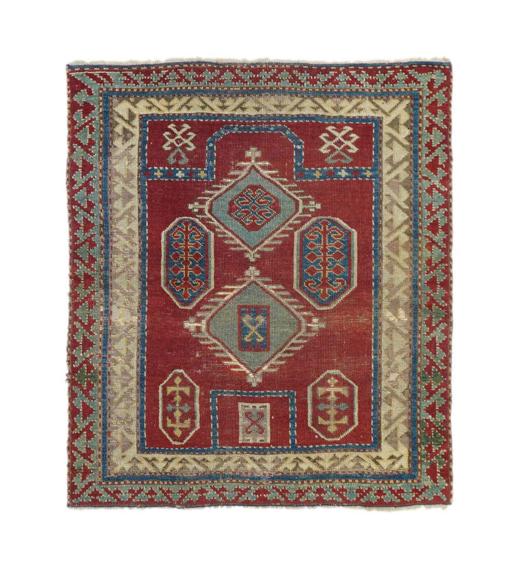 Antique Kazak Rug 3'4'' x 3'9''