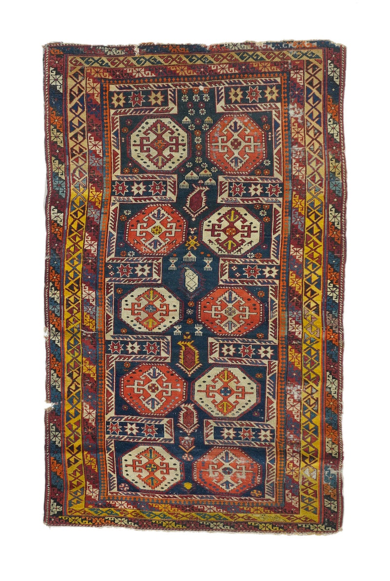 Antique Caucasian Kuba Rug 3'9'' x 6'3''