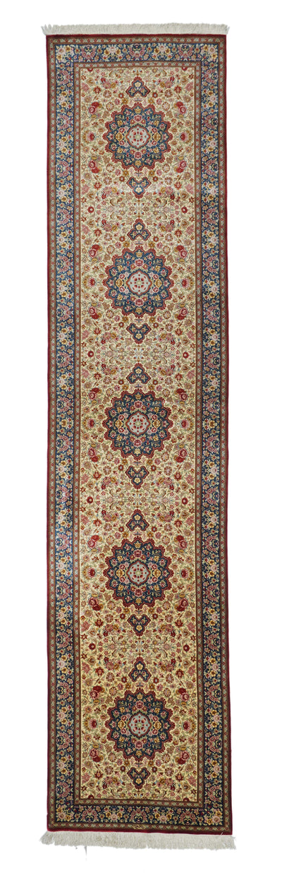 Fine  Silk Qum Runner 2'8'' x 11'9''