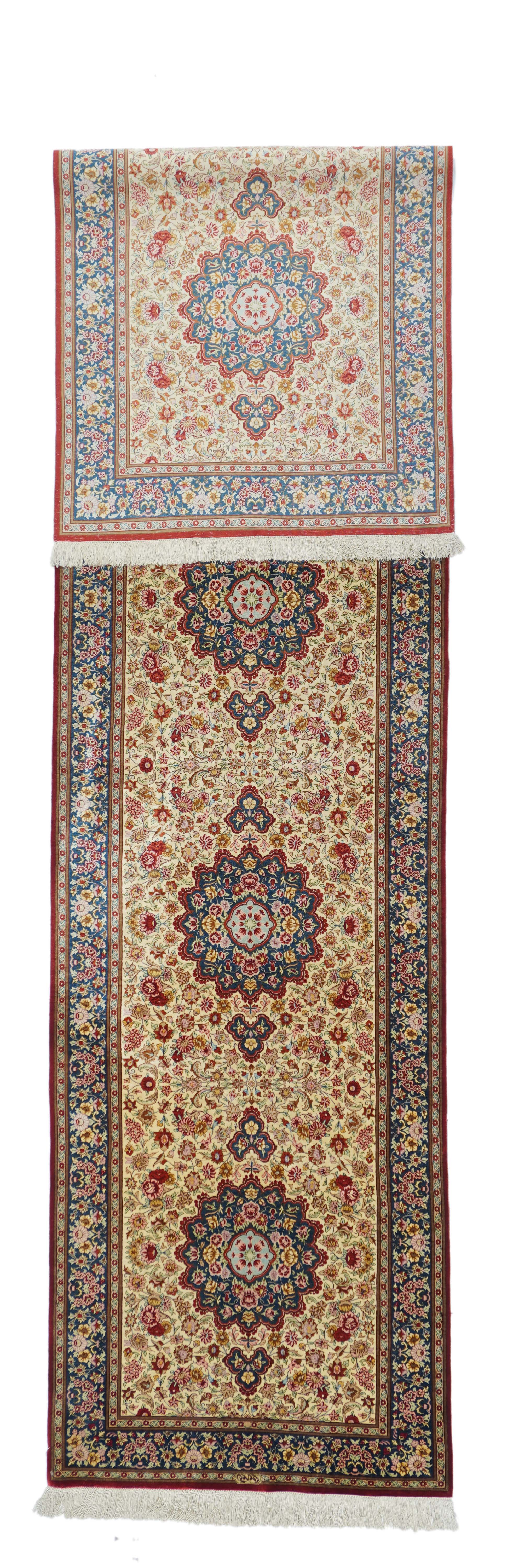 Fine  Silk Qum Runner 2'8'' x 11'9''