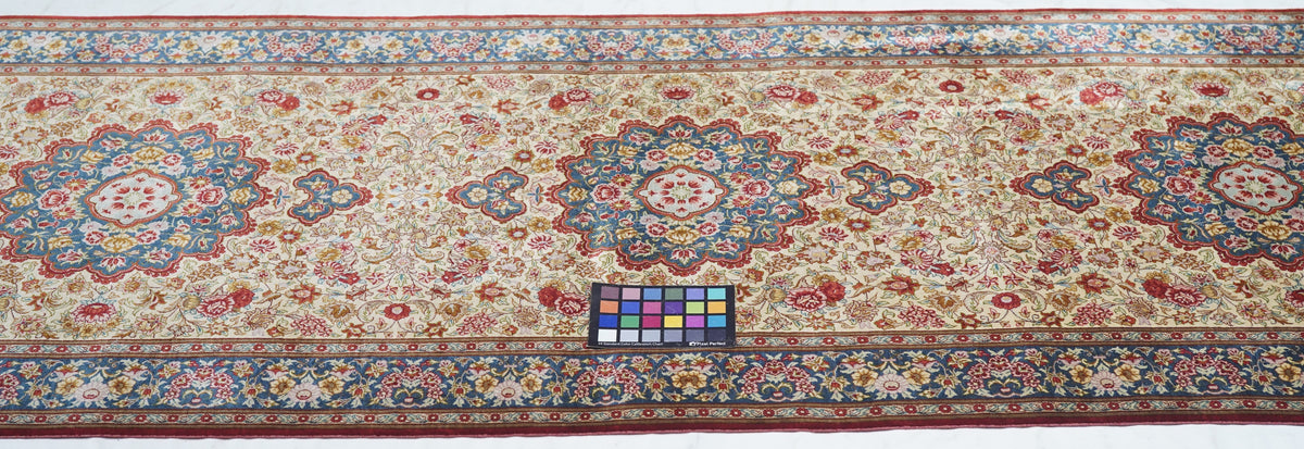Fine  Silk Qum Runner 2'8'' x 11'9''