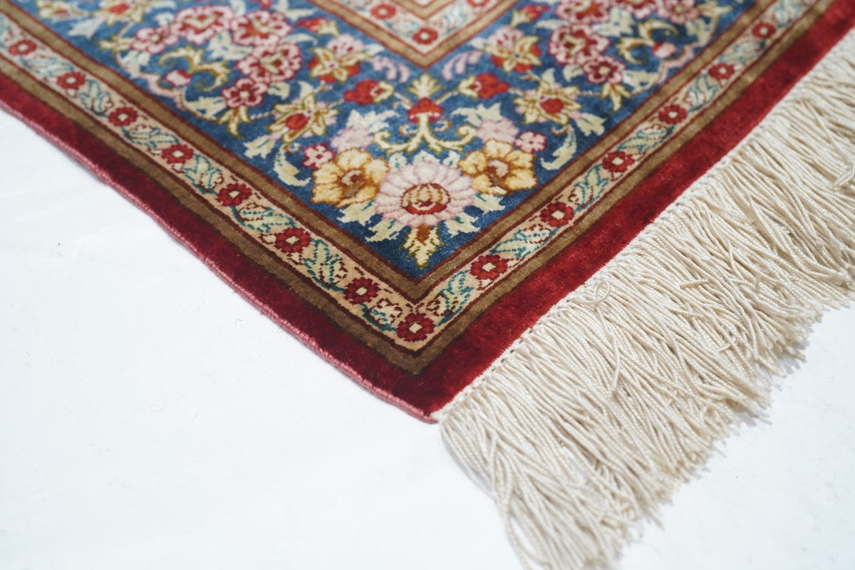 Fine  Silk Qum Runner 2'8'' x 11'9''