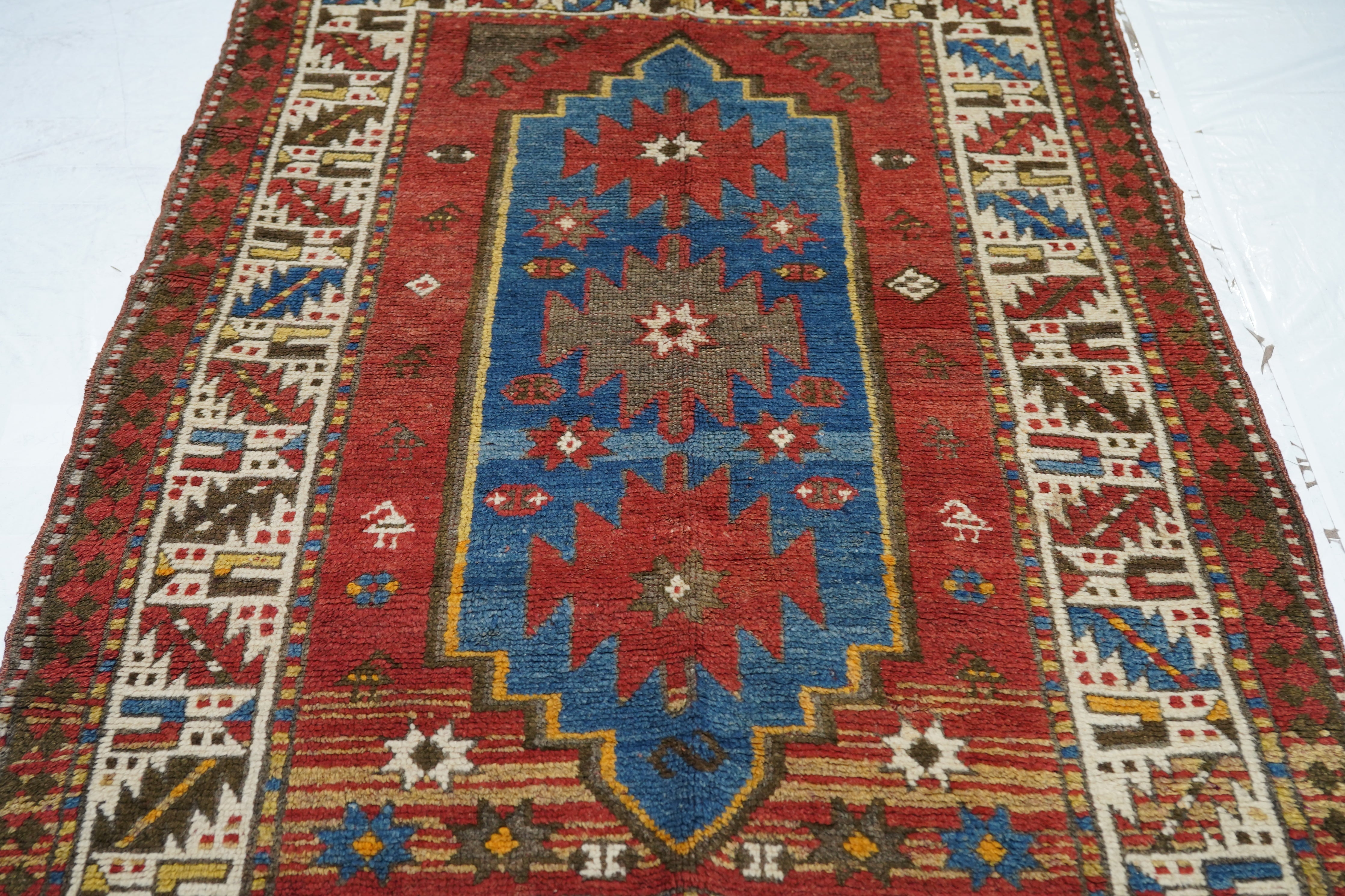 Antique Caucasian Kazak Rug 4'1'' x 5'8''