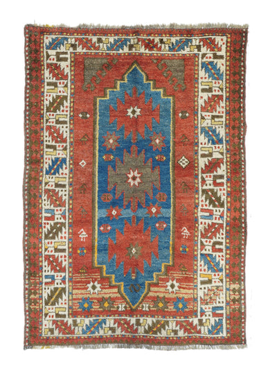 Antique Caucasian Kazak Rug 4'1'' x 5'8''