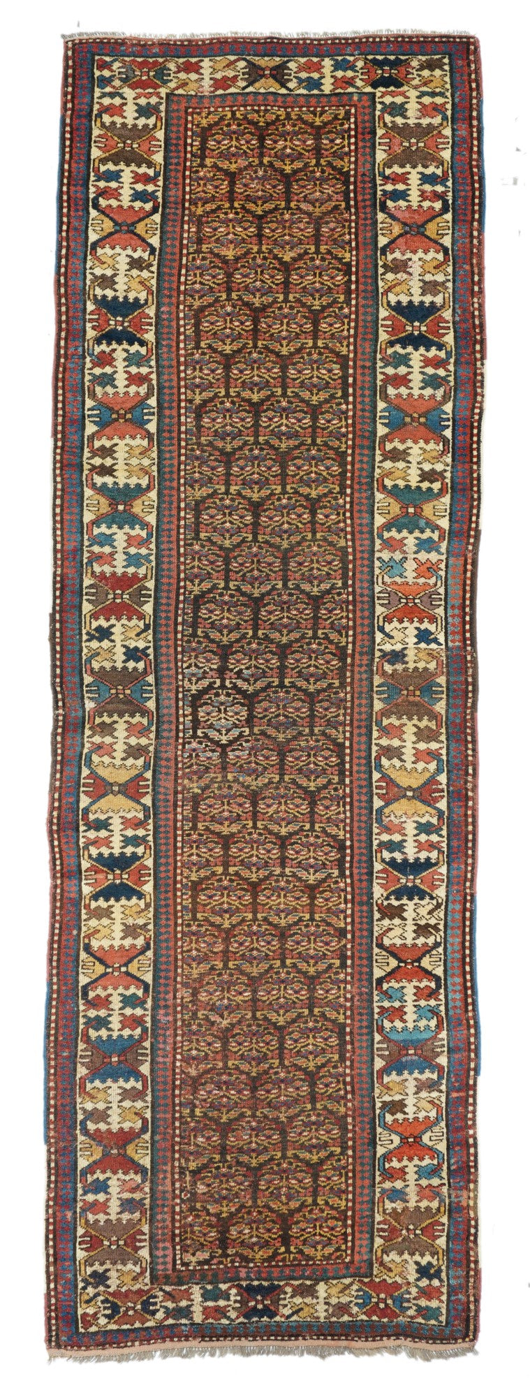 Antique Caucasian Kazak Runner 3'6'' x 10'9''