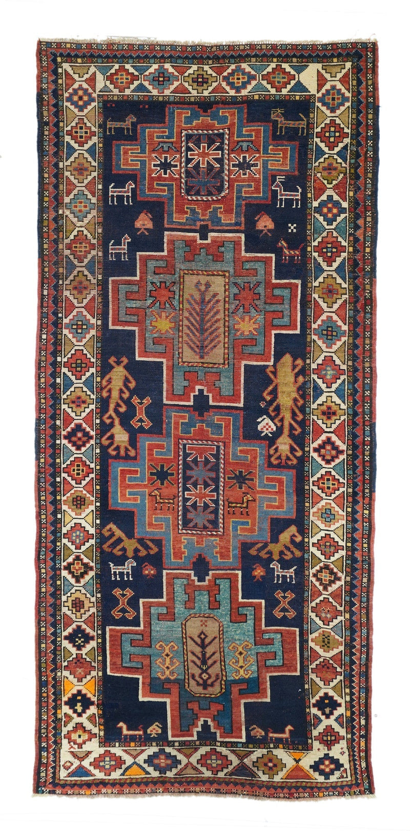 Antique Caucasian Kazak Rug 3'10'' x 9'5''