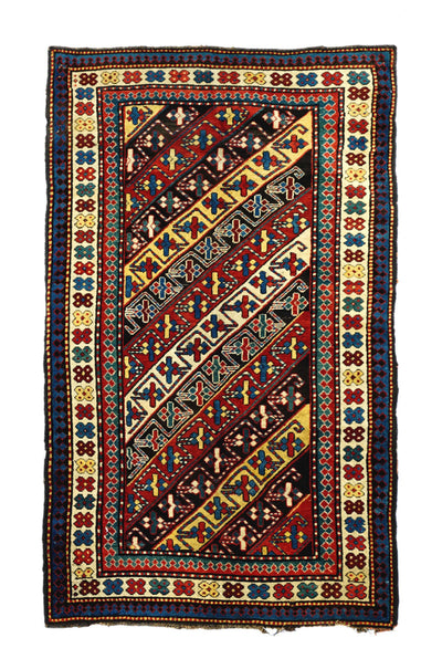 Antique Caucasian Ganje Kazak Rug 3'11'' x 6'9''