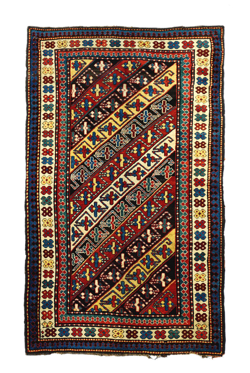 Antique Caucasian Ganje Kazak Rug 3'11'' x 6'9''