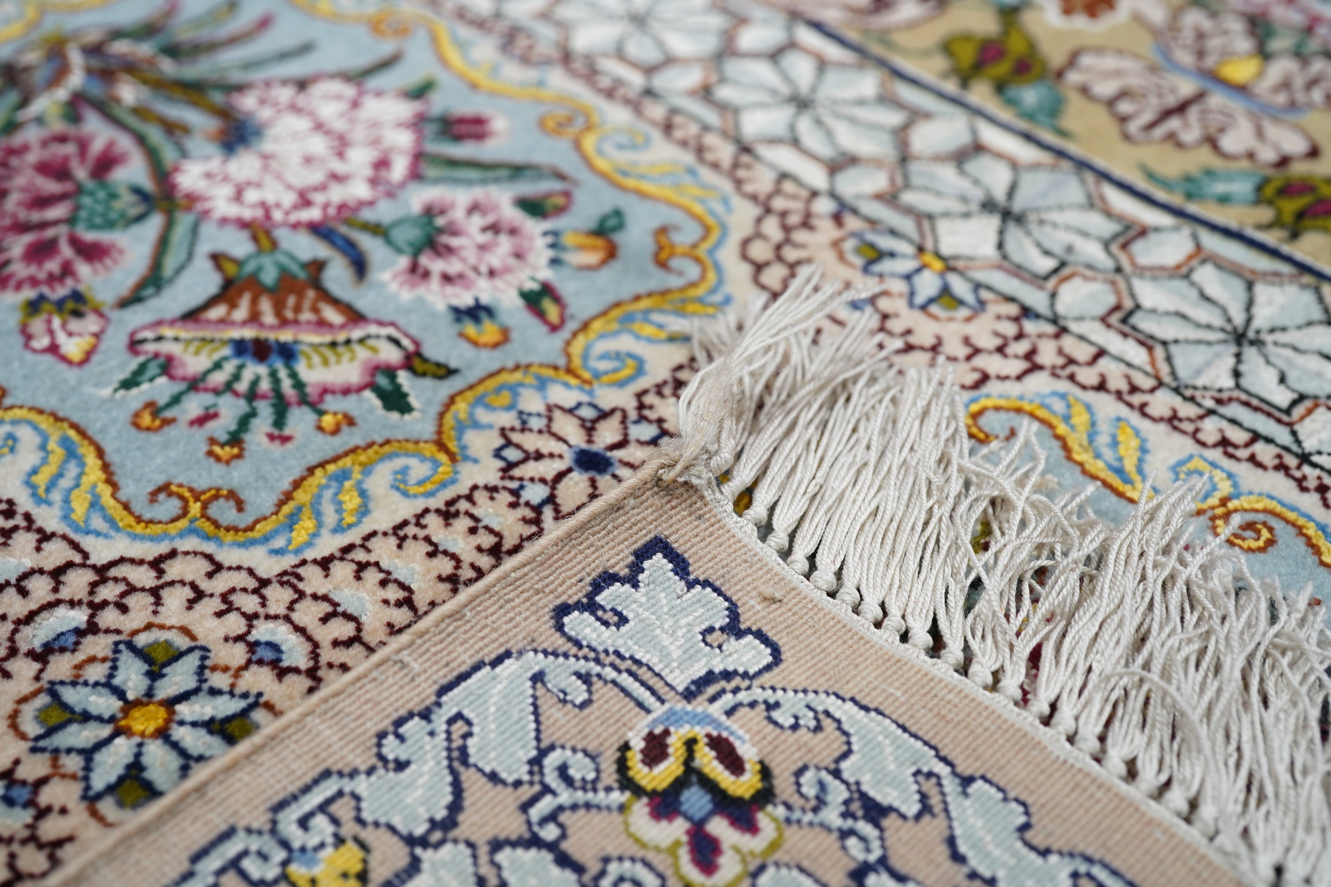 Extremely Fine  Isfahan Wool and Silk Rug 4'1'' x 6'4''