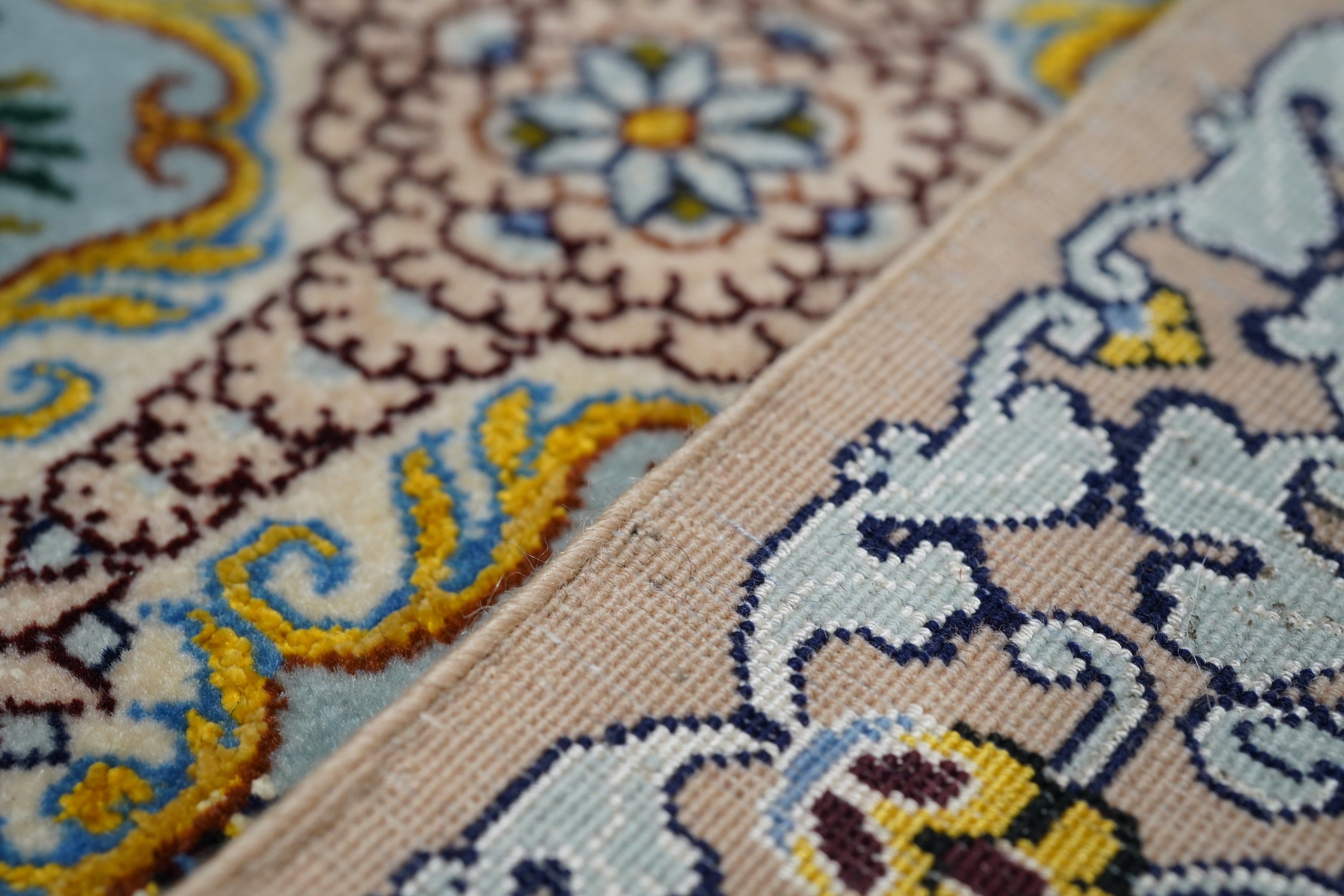 Extremely Fine  Isfahan Wool and Silk Rug 4'1'' x 6'4''