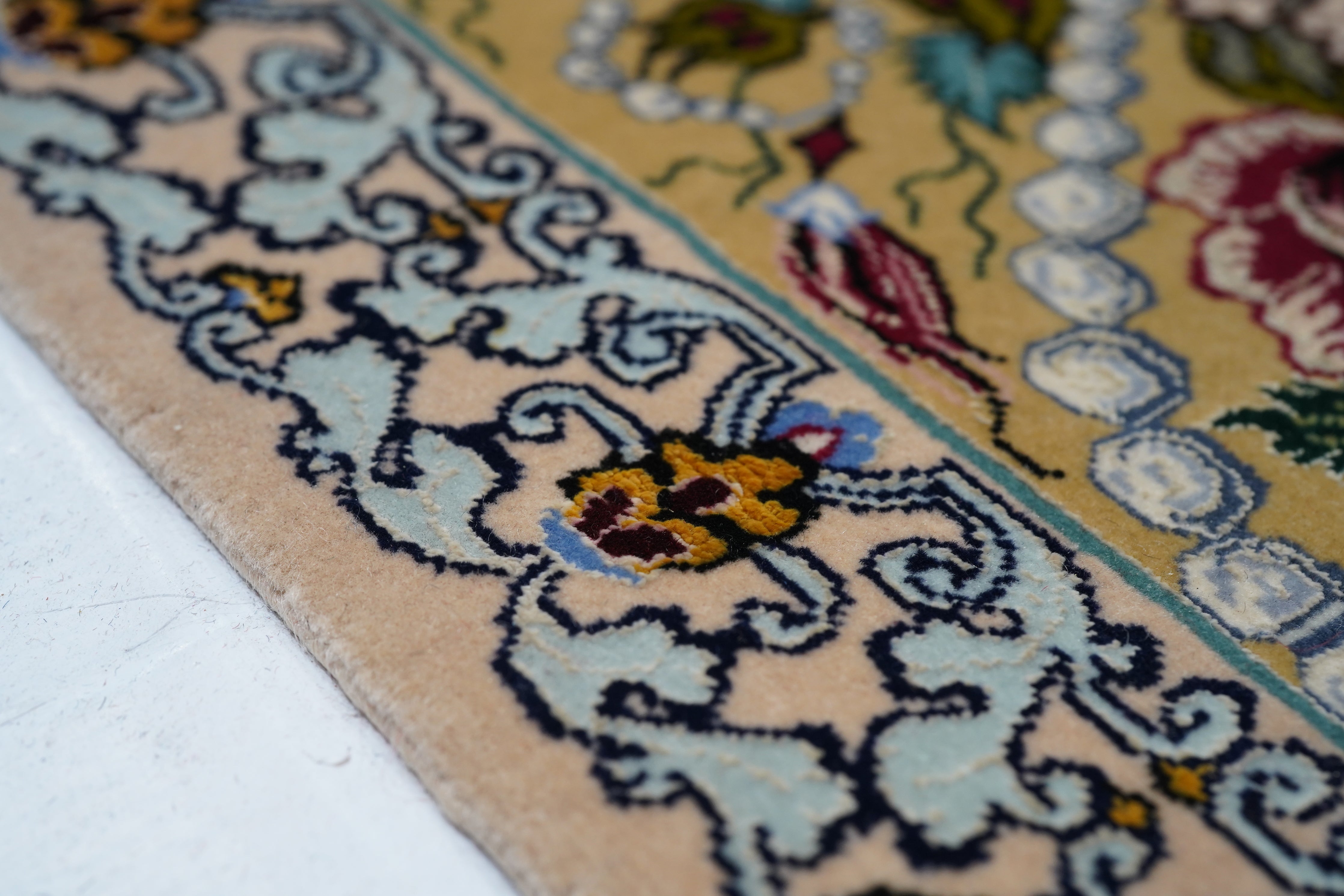 Extremely Fine  Isfahan Wool and Silk Rug 4'1'' x 6'4''