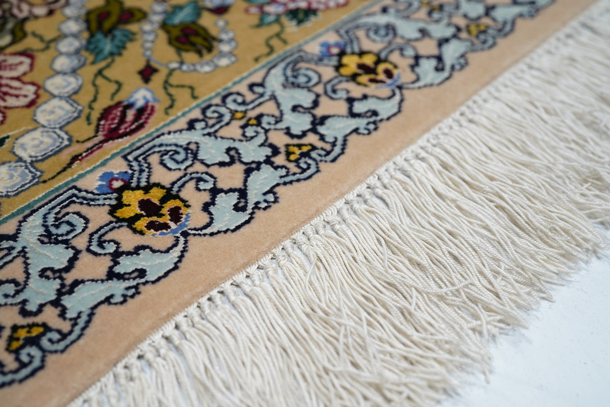 Extremely Fine  Isfahan Wool and Silk Rug 4'1'' x 6'4''