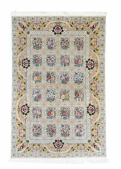 Extremely Fine  Isfahan Wool and Silk Rug 4'1'' x 6'4''
