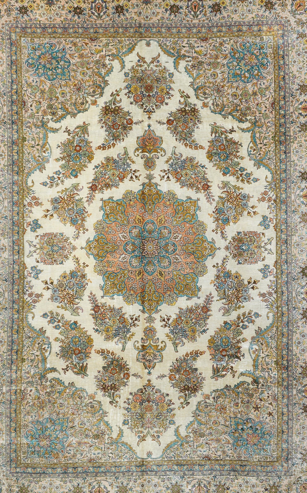 Extremely Fine Antique Silk Hereke Rug 6'6'' x 9'6''
