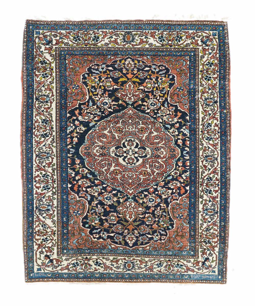 Antique Isfahan Rug 3'5'' x 4'6''