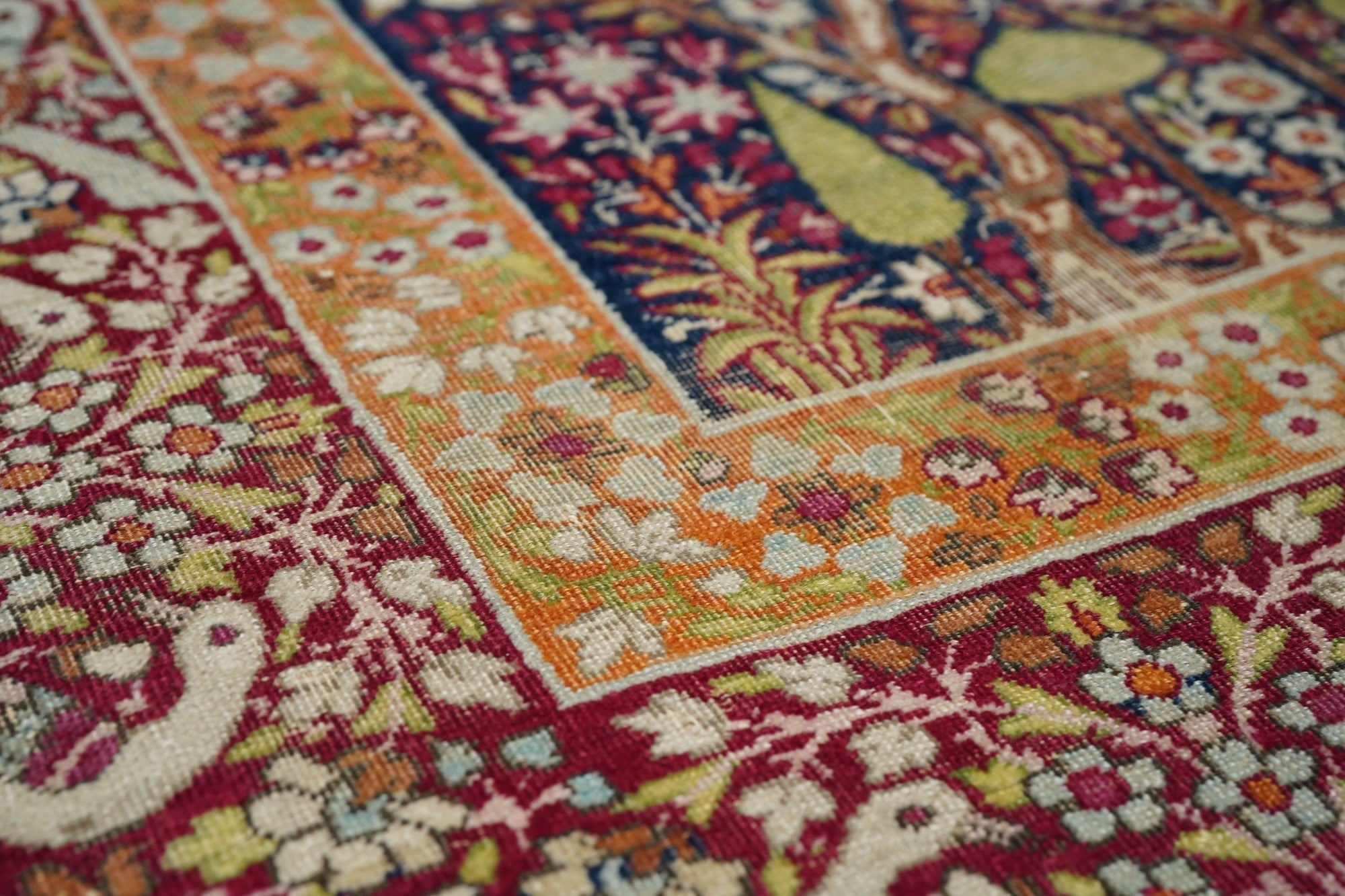 Antique Lavar Kerman Rug 5'0" x 7'7''