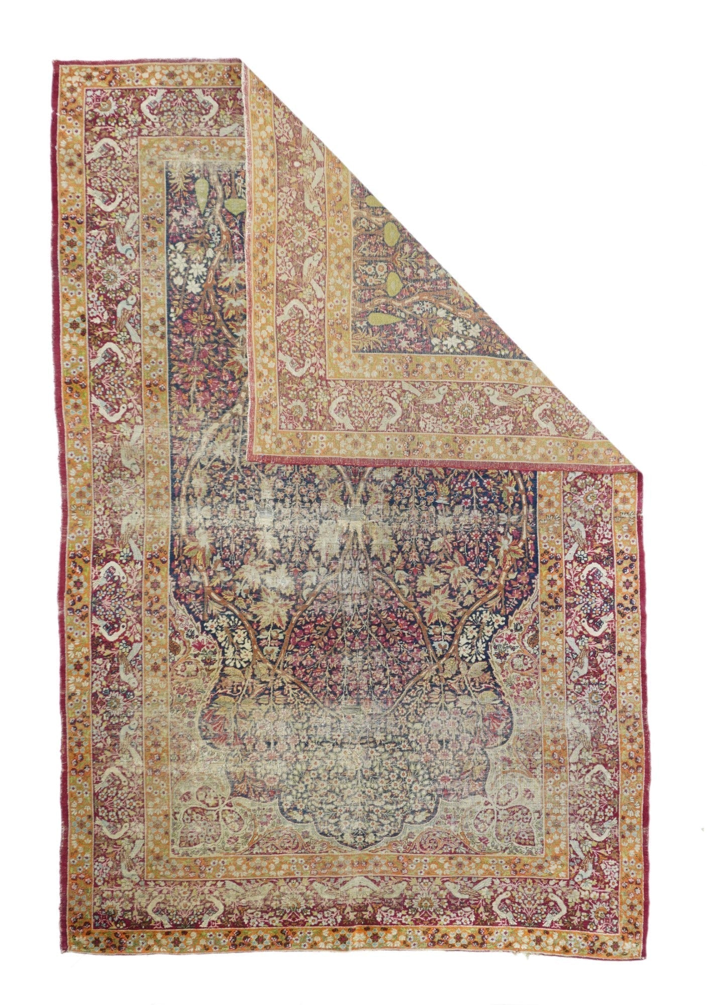 Antique Lavar Kerman Rug 5'0" x 7'7''