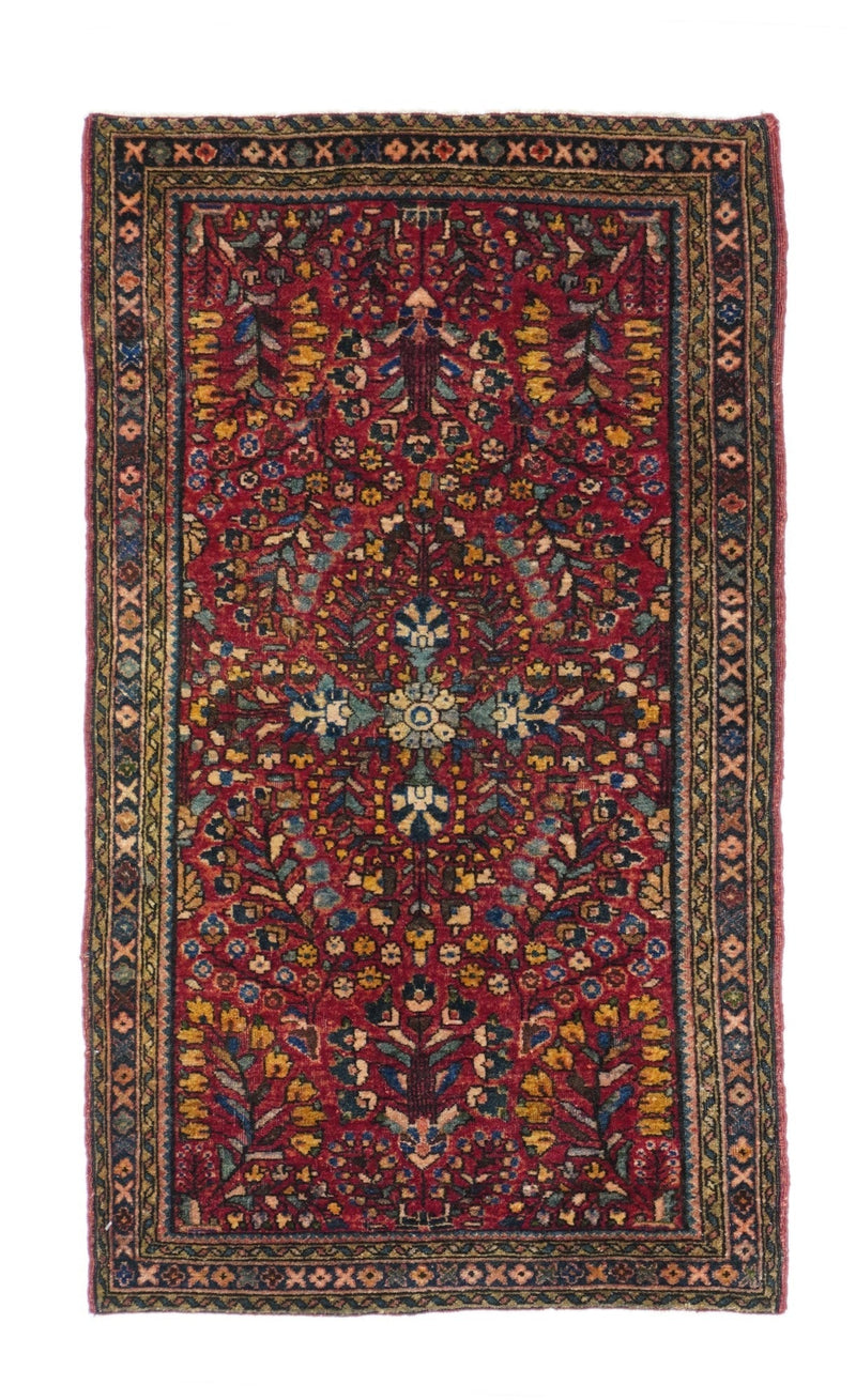 Antique Sarouk Rug 2'1'' x 3'10''