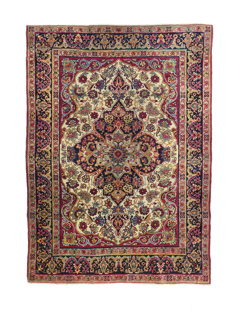 Antique  Lavar Kerman Rug 4'4'' x 5'10''